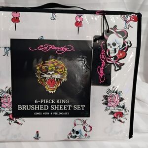 Ed Hardy 6-Piece King Brushed Sheet Set